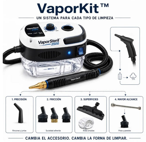 Limpiador a Vapor Portátil 2500W PRO™ | Adiós grasa pegada al instante