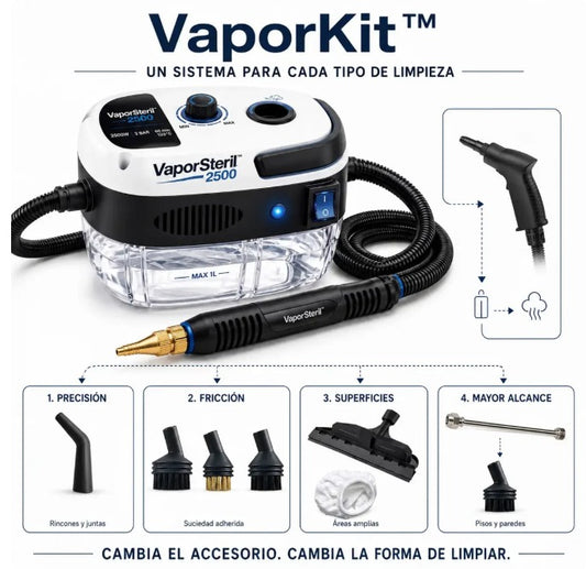 Limpiador a Vapor Portátil 2500W PRO™ | Adiós grasa pegada al instante