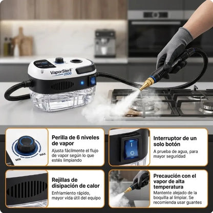Limpiador a Vapor Portátil 2500W PRO™ | Adiós grasa pegada al instante