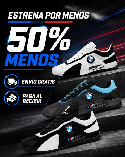 🚨 TENIS ORTOPÉDICO BMW MOTORSPORT – ¡ÚLTIMAS UNIDADES!